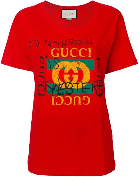 gucci coco capitán logo t-shirt red|Gucci t shirt sale.